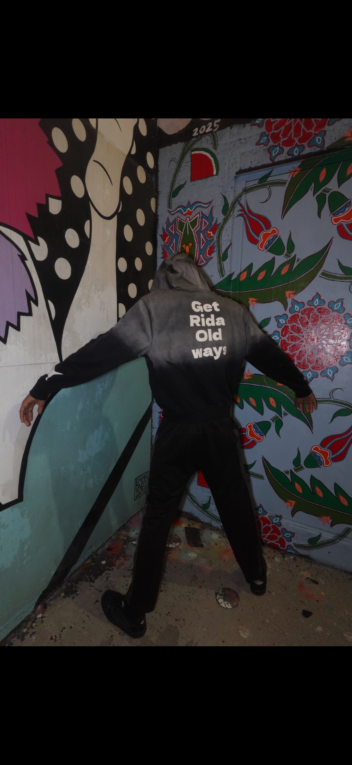 Faded Gray and Black Grow Hoodie